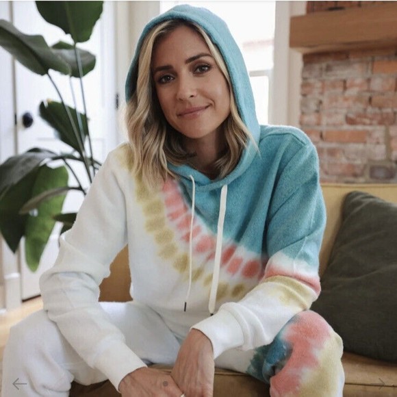 Kristin Cavallari x Feat Blanket Hoodie Size M Tie Dye Retro Stripe EXCELLENT - Picture 3 of 14